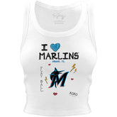 Miami Marlins I Heart Team Crop Tank - Tiny Turnip