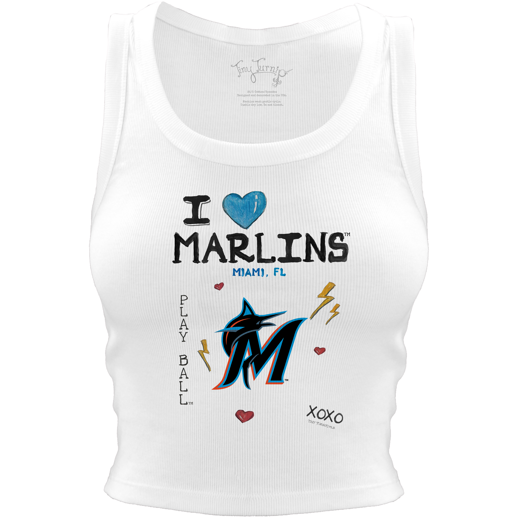 Miami Marlins I Heart Team Crop Tank - Tiny Turnip