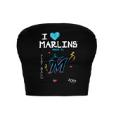 Miami Marlins I Heart Marlins Crop Tube Top