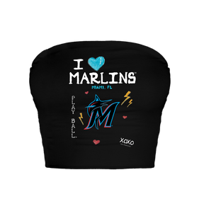 Miami Marlins I Heart Marlins Crop Tube Top