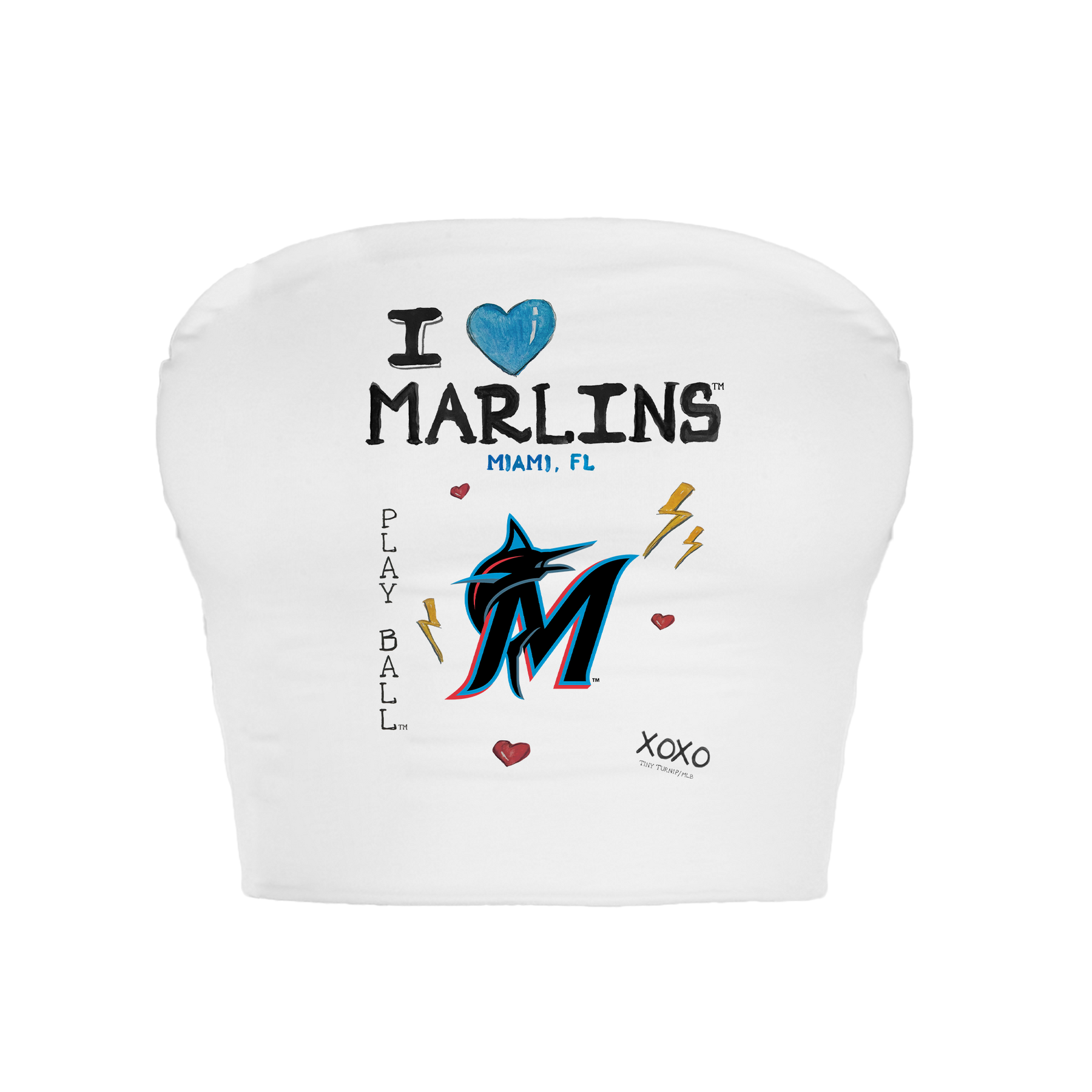 Miami Marlins I Heart Marlins Crop Tube Top
