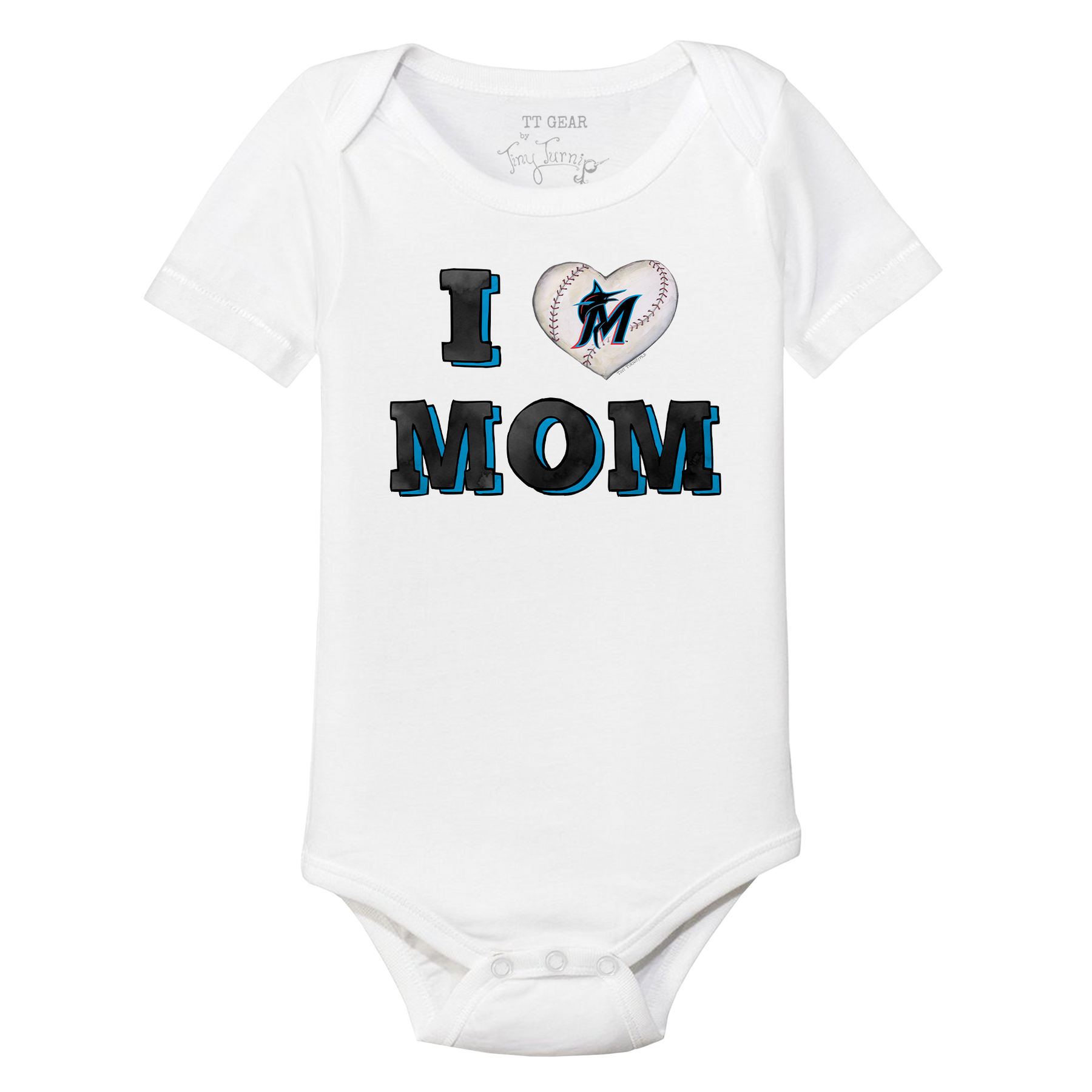 Miami Marlins I Love Mom Short Sleeve Snapper