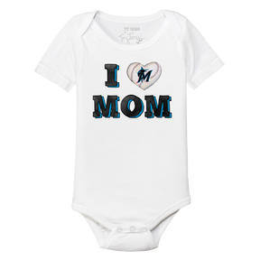 Miami Marlins I Love Mom Short Sleeve Snapper