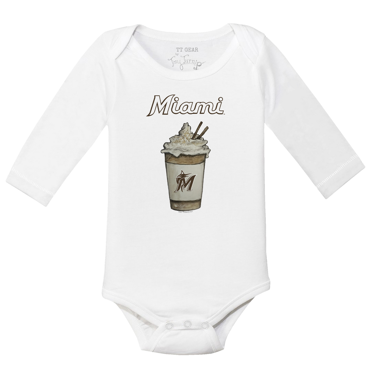 Miami Marlins Latte Long Sleeve Snapper