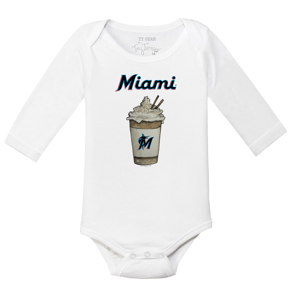 Miami Marlins Latte Long Sleeve Snapper