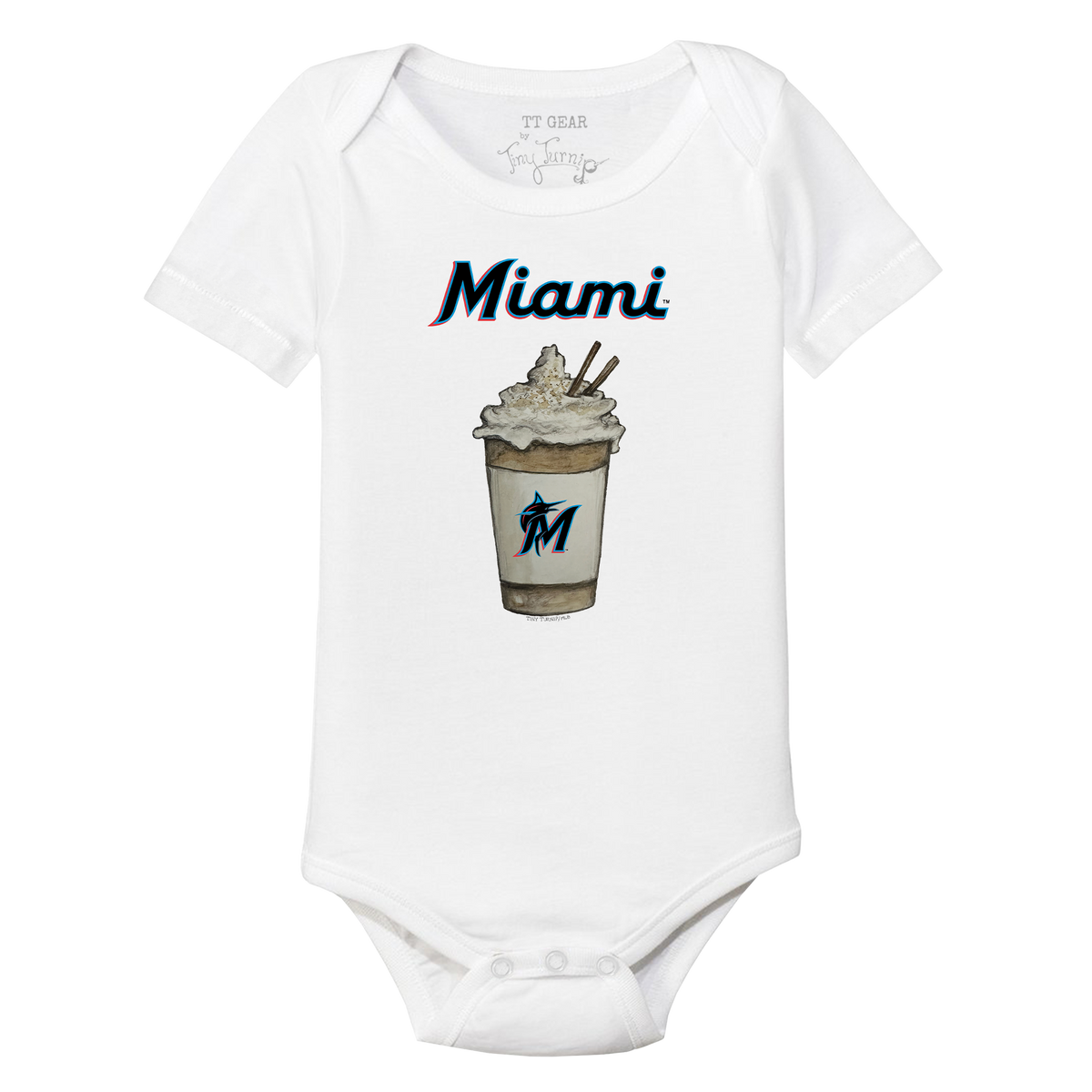 Miami Marlins Latte Short Sleeve Snapper