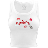 Miami Marlins Lipstick Crop Tank - Tiny Turnip