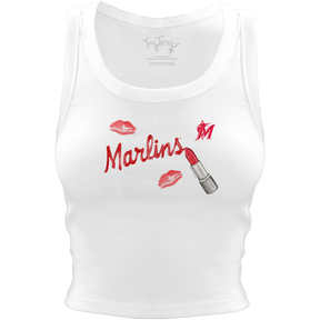 Miami Marlins Lipstick Crop Tank - Tiny Turnip
