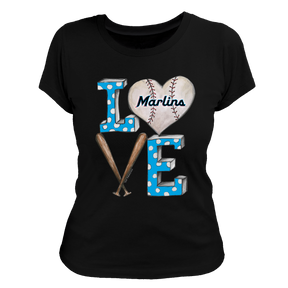 Miami Marlins Baseball LOVE Tee Shirt