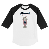 Miami Marlins Milkshake 3/4 Black Sleeve Raglan