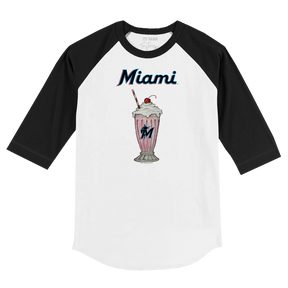 Miami Marlins Milkshake 3/4 Black Sleeve Raglan
