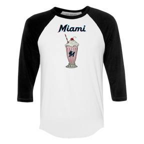 Miami Marlins Milkshake 3/4 Black Sleeve Raglan