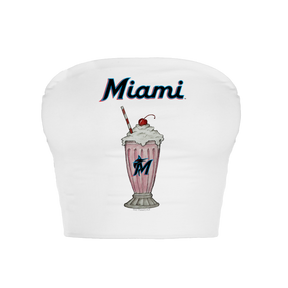 Miami Marlins Milkshake Crop Tube Top