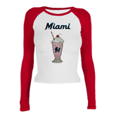 Miami Marlins Milkshake Roxy Raglan Long Sleeve