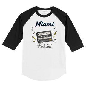 Miami Marlins Mixtape 3/4 Black Sleeve Raglan