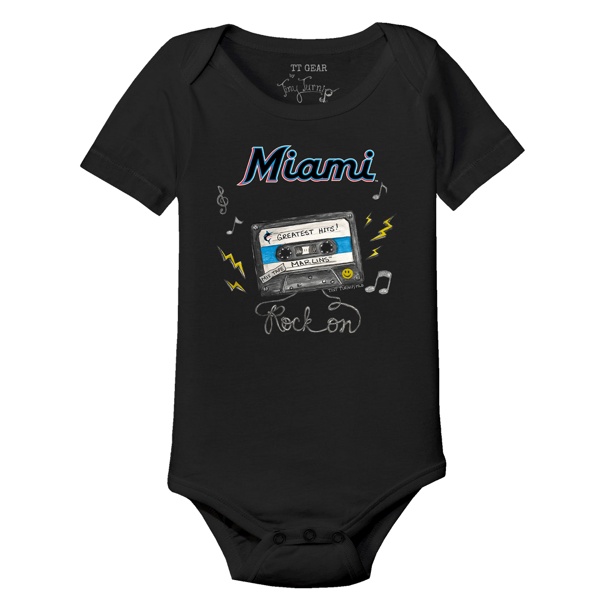 Miami Marlins Mixtape Short Sleeve Snapper - Tiny Turnip