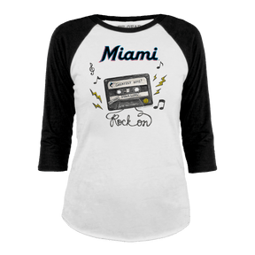 Miami Marlins Mixtape 3/4 Black Sleeve Raglan