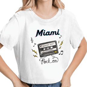 Miami Marlins Mixtape Vintage Crop Tee - Tiny Turnip