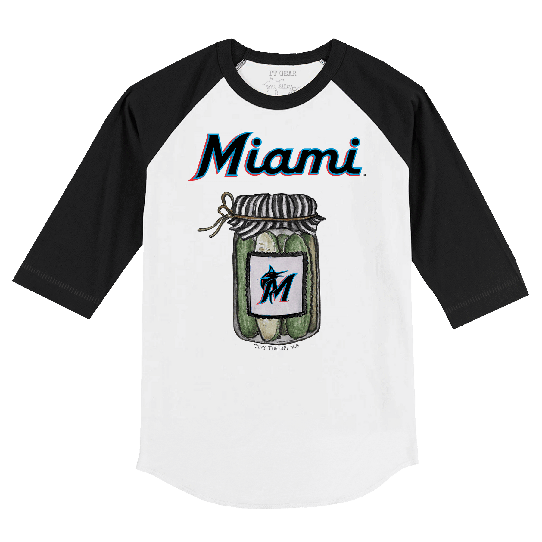Miami Marlins Pickle Jar 3/4 Black Sleeve Raglan