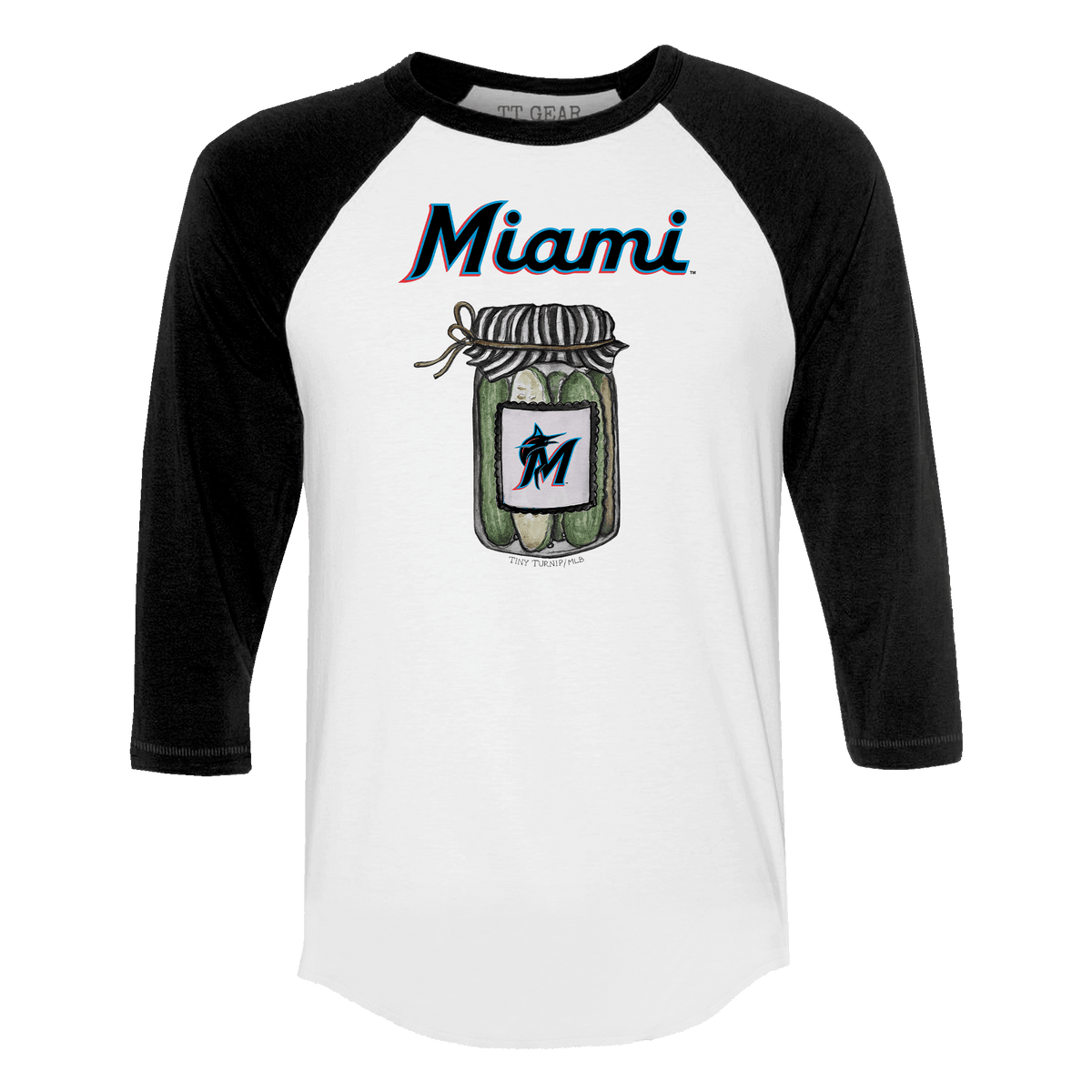 Miami Marlins Pickle Jar 3/4 Black Sleeve Raglan
