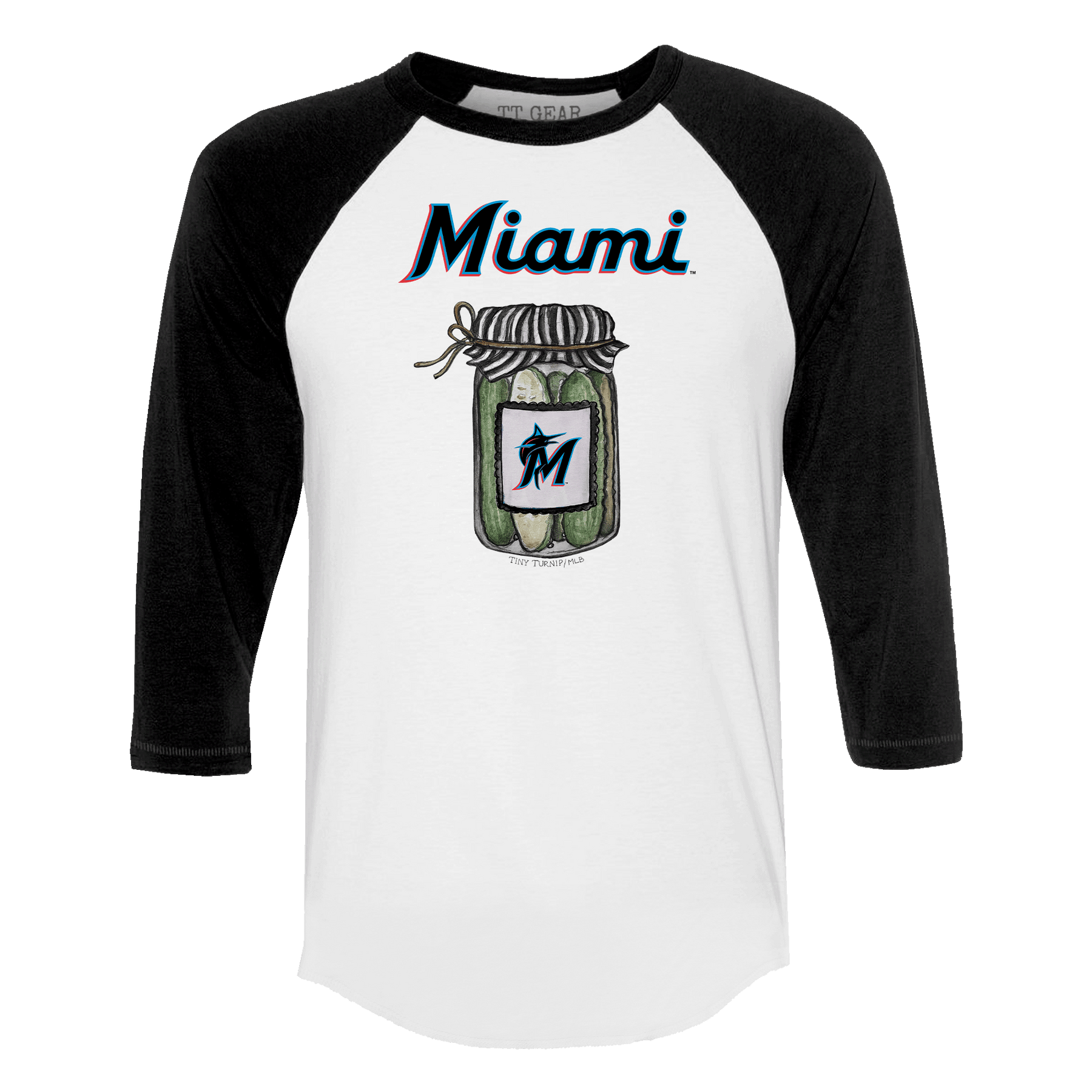Miami Marlins Pickle Jar 3/4 Black Sleeve Raglan