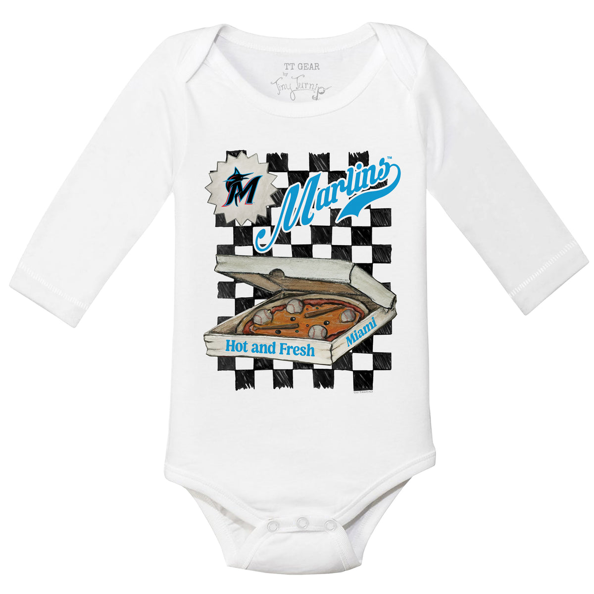 Miami Marlins Pizza Long Sleeve Snapper