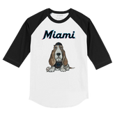 Miami Marlins Puddy 3/4 Black Sleeve Raglan - Tiny Turnip