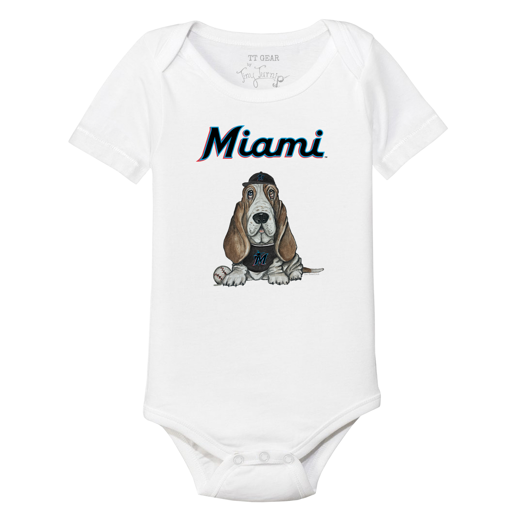 Miami Marlins Puddy Short Sleeve Snapper - Tiny Turnip