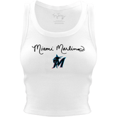 Miami Marlins Logo Script Crop Tank - Tiny Turnip