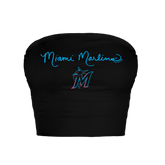Miami Marlins Logo Script Crop Tube Top