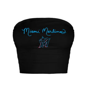 Miami Marlins Logo Script Crop Tube Top