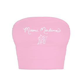 Miami Marlins Logo Script Crop Tube Top