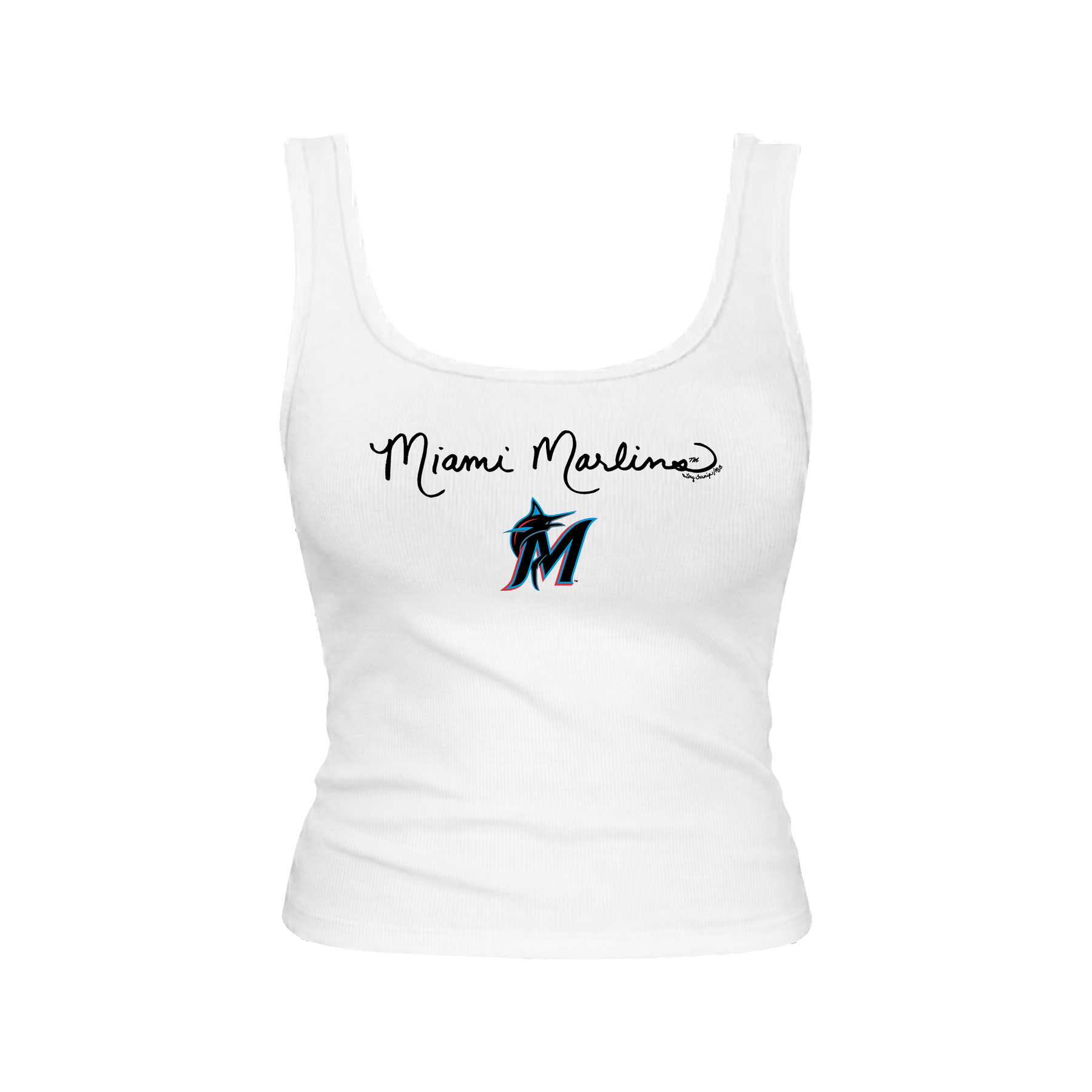 Miami Marlins Logo Script Emmy Tank