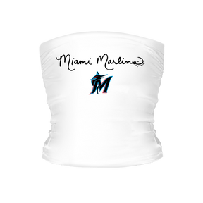 Miami Marlins Logo Script Tube Top - Tiny Turnip