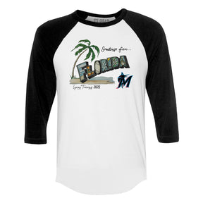 Miami Marlins Spring Training 2025 3/4 Black Sleeve Raglan