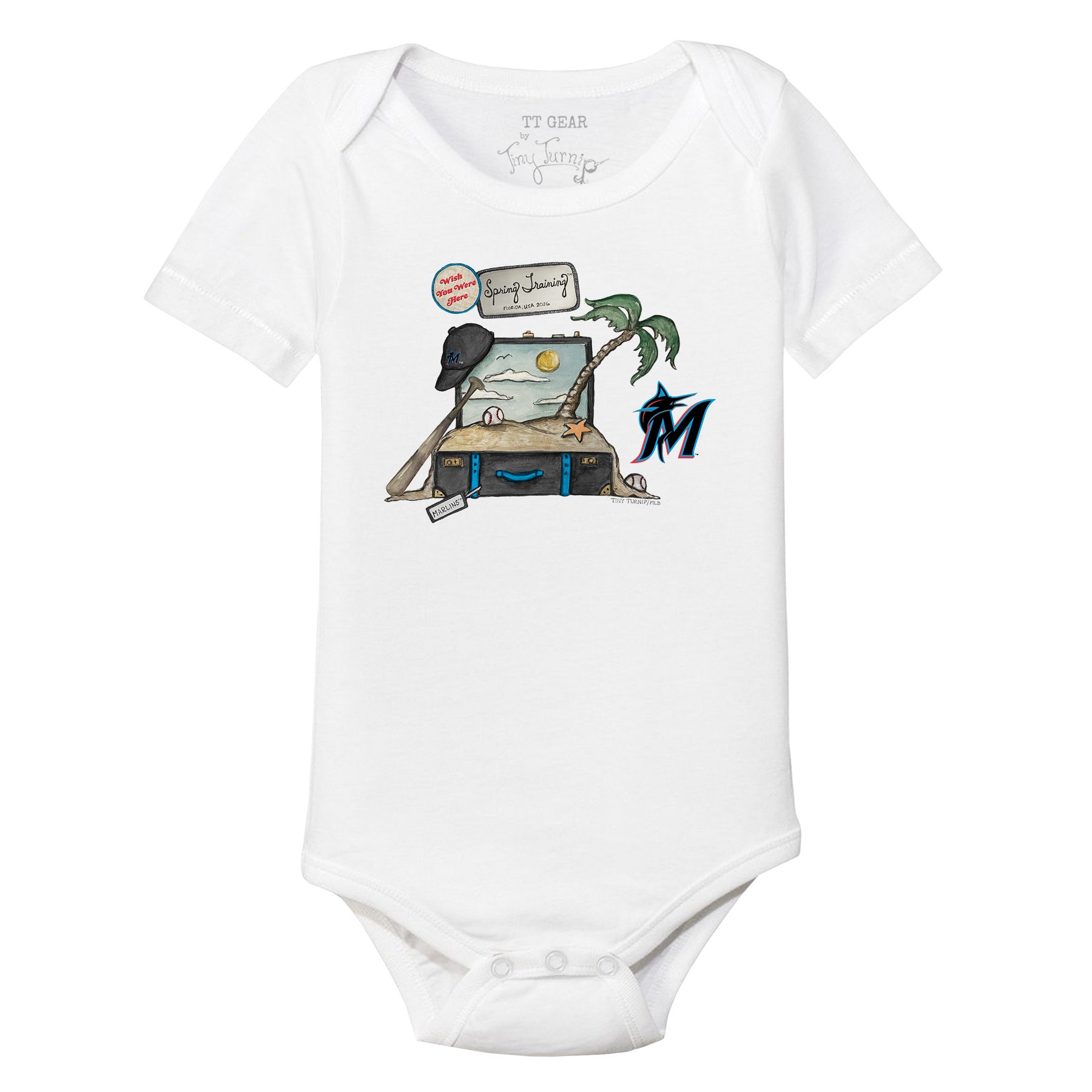 I Heart Marlins Short Sleeve Snapper - Tiny Turnip