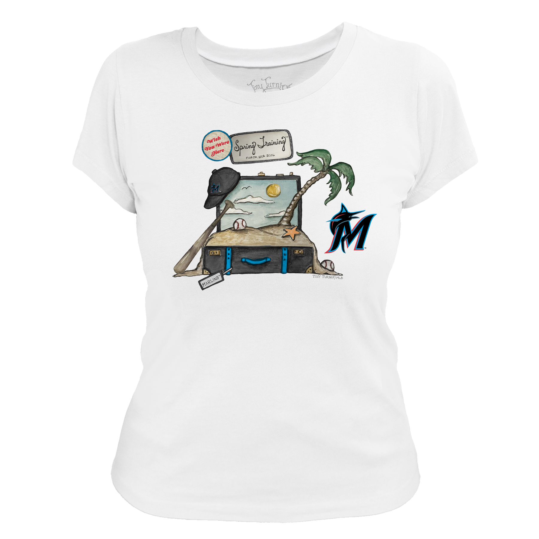 Miami Marlins Spring Training 2026 Women's Tee Shirt - Tiny Turnip
