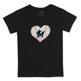 Miami Marlins Stitched Heart Kid's Tee Shirt - Tiny Turnip