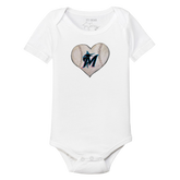 Miami Marlins Stitched Heart Short Sleeve Snapper - Tiny Turnip