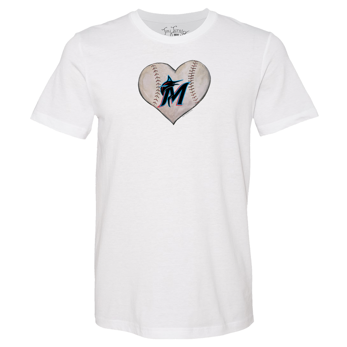 Miami Marlins Stitched Heart Unisex Tee Shirt - Tiny Turnip