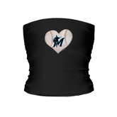 Miami Marlins Stitched Heart Tube Top - Tiny Turnip