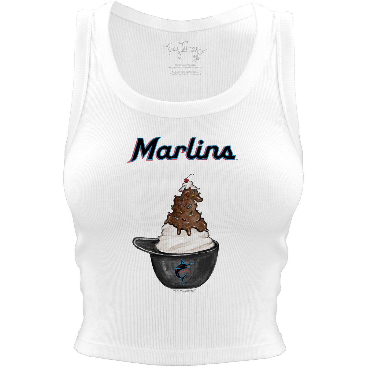 Miami Marlins Sundae Helmet Crop Tank - Tiny Turnip
