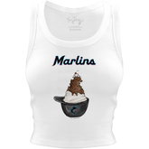 Miami Marlins Sundae Helmet Crop Tank - Tiny Turnip