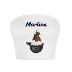 Miami Marlins Sundae Helmet Crop Tube Top - Tiny Turnip
