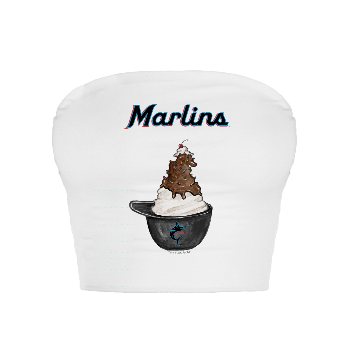 Miami Marlins Sundae Helmet Crop Tube Top - Tiny Turnip