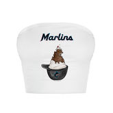 Miami Marlins Sundae Helmet Crop Tube Top - Tiny Turnip
