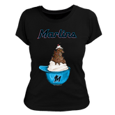 Miami Marlins Sundae Helmet Women's Tee Shirt