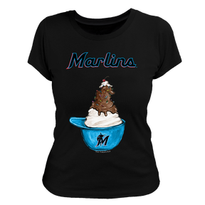 Miami Marlins Sundae Helmet Women's Tee Shirt