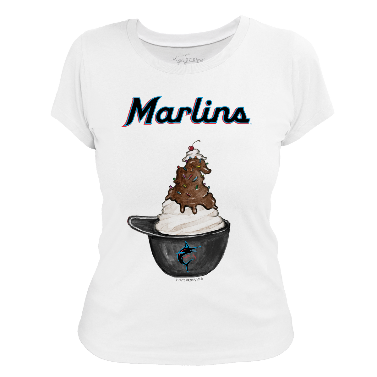 Miami Marlins Sundae Helmet Women's Tee Shirt