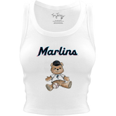 Miami Marlins Teddy Crop Tank - Tiny Turnip